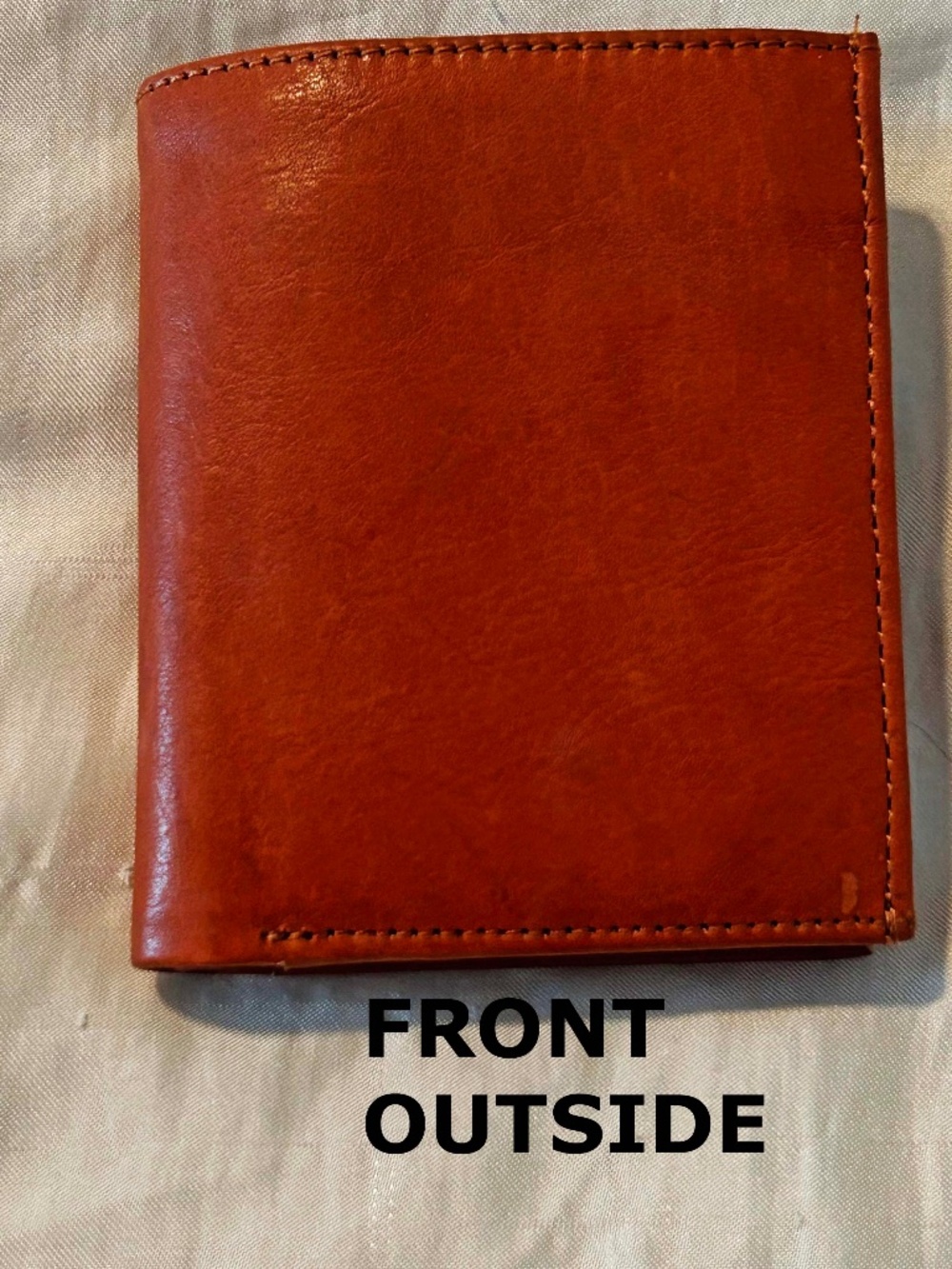 WALLET in LEATHER, BROWN, 4 ½ in H X 3 ¾ in W CLOSED, LOTS OF CREDIT CARD SLOTS